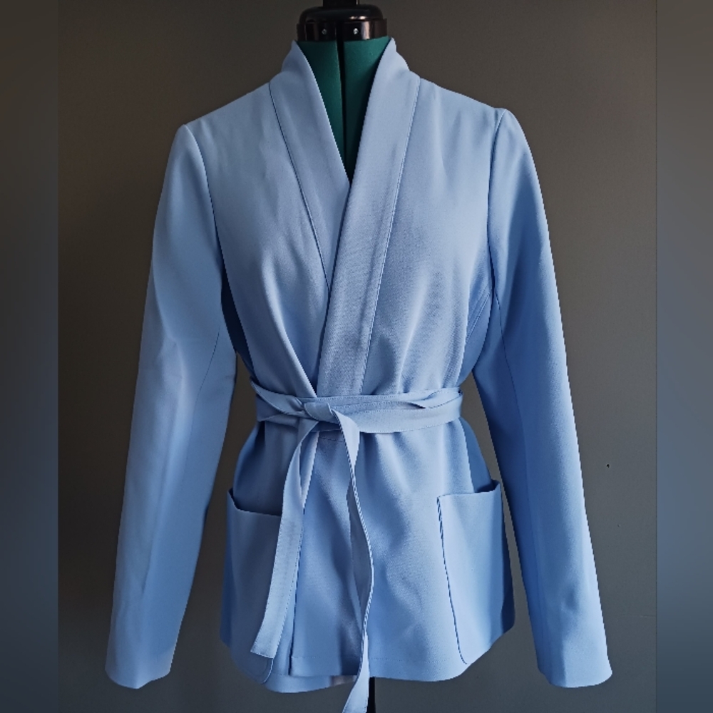 Tuckernuck Light Blue Wrap Blazer with Belt